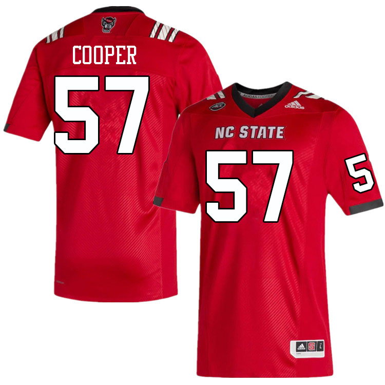 Men #57 Lyndon Cooper NC State Wolfpack College Football Jerseys Sale-Red